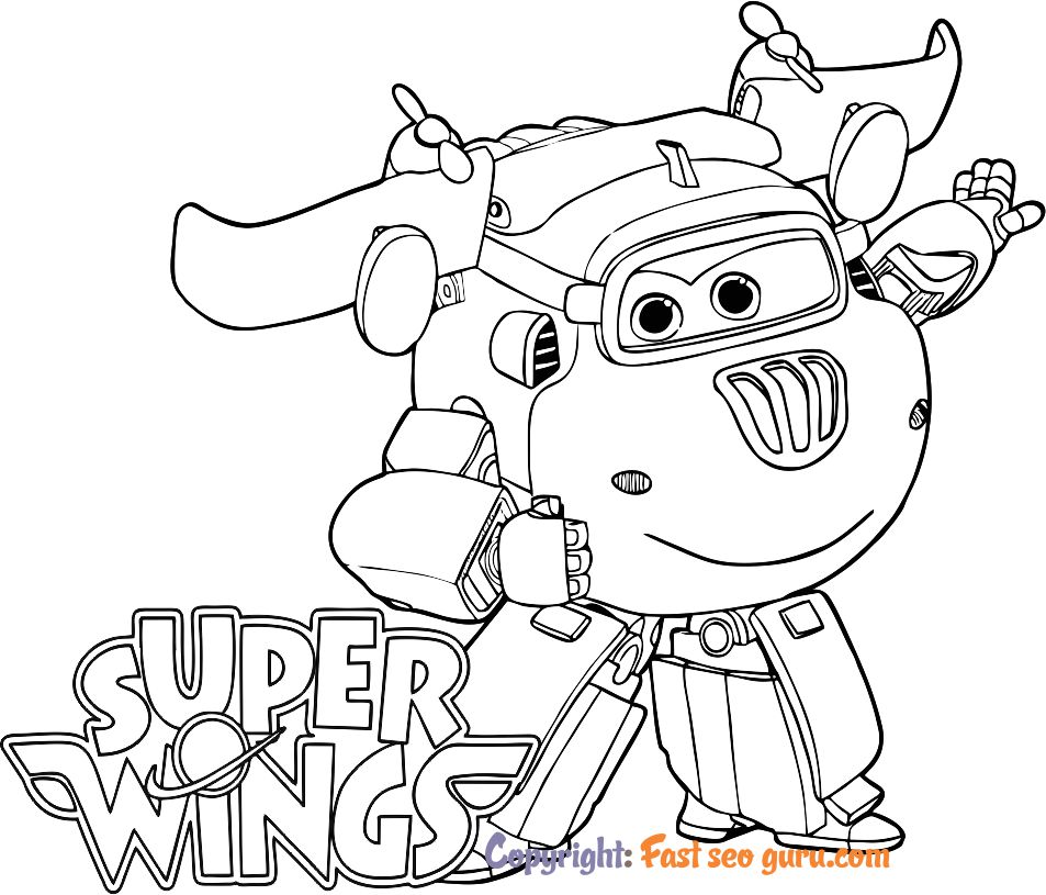 kids coloring pages Super Wings Donnie to print